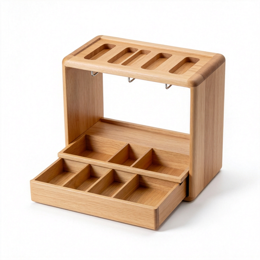 Coffee station organizer on a white background