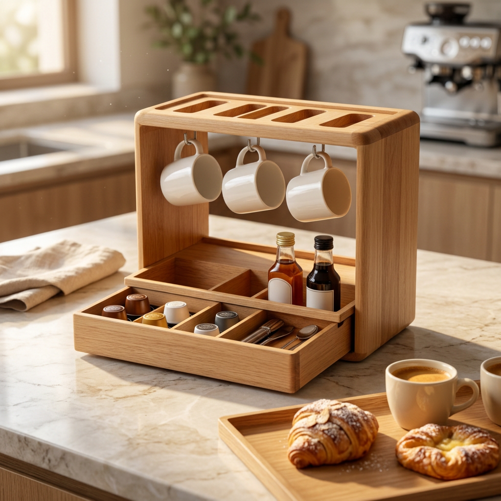 Coffee organizer in a weekend entertaining scene
