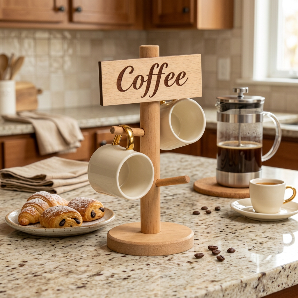 Mug tree in a weekend coffee setting